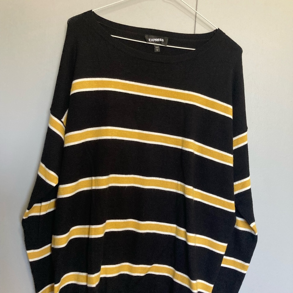 Express Classic Black and Yellow striped Sweater